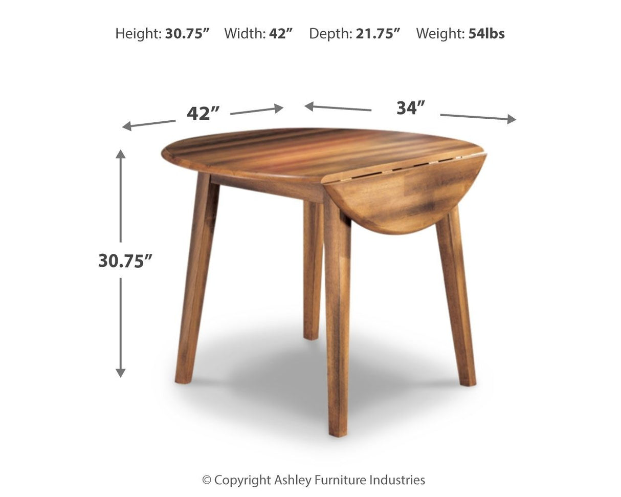 Berringer - Rustic Brown - Round DRM Drop Leaf Table by Ashley® | Bel Furniture