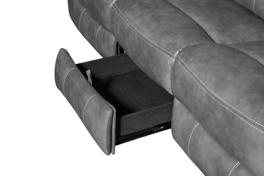 Conrad - Upholstered Padded Arm Motion Sofa - Gray by CoasterEveryday | Bel Furniture
