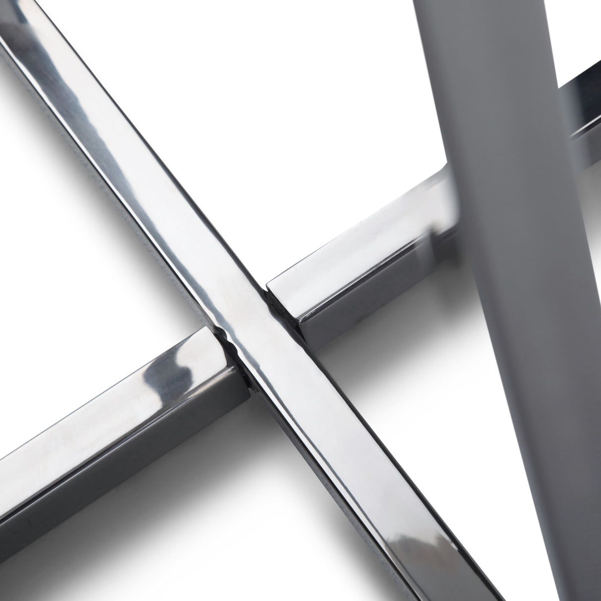 Marsden - Side Table With Polished Stainless Steel Base - White / Silver by Simpli-Home | Bel Furniture