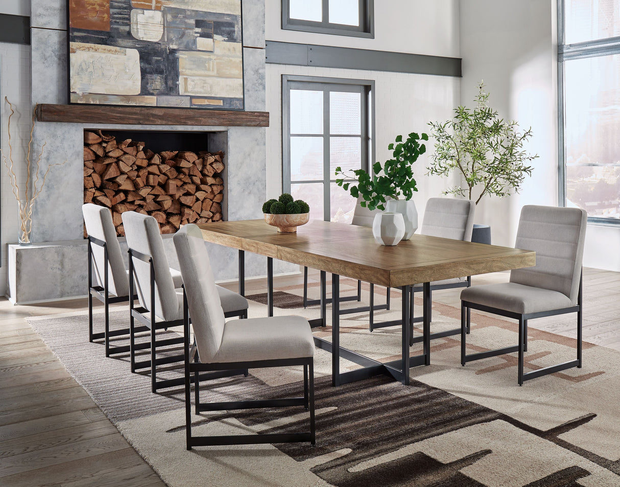 Tomtyn - Dining Room Set Light Brown 7 Pc. Table, 6 Chairs by Signature Design by Ashley® | Bel Furniture