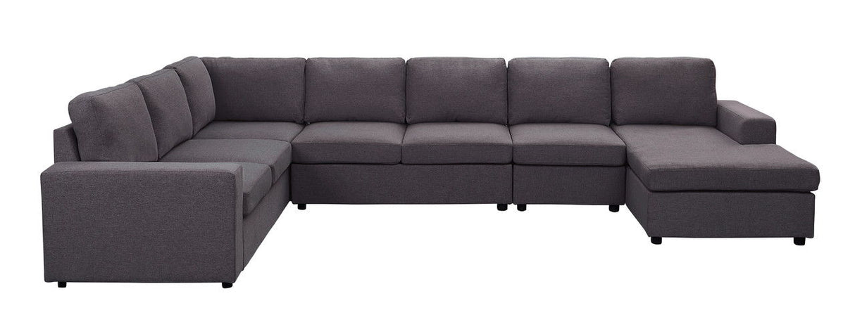 Tifton - Linen 7 Seat Reversible Modular Sectional Sofa Chaise by Lilola Home | Bel Furniture