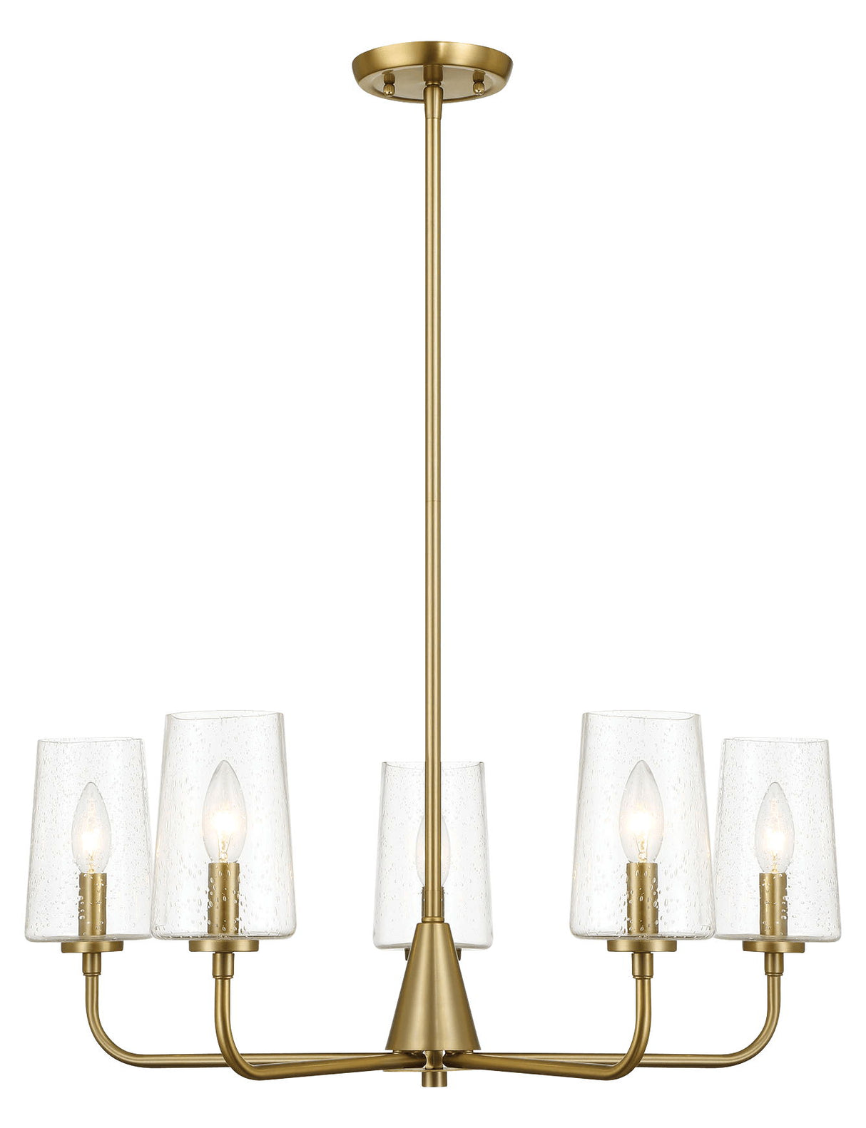Dazzle - 5 Lights Chandelier With Clear Seeded Satin - Antique Brass / Clear / Gold by Ashcroft Furniture | Bel Furniture