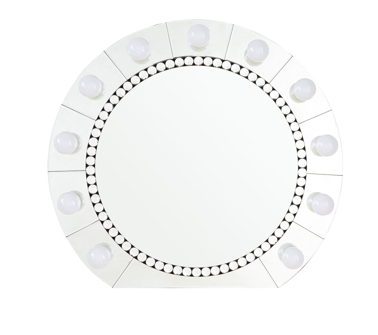 Farai - Glam Mirrored Faux Crystal Diamonds Wall Decor Mirror - Silver by Urban Nest | Bel Furniture