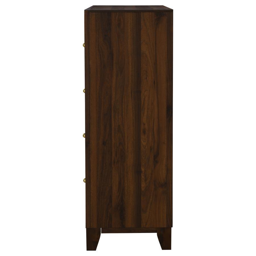 Welsley - 4-Drawer Chest Of Drawers - Walnut by Coaster Fine Furniture | Bel Furniture