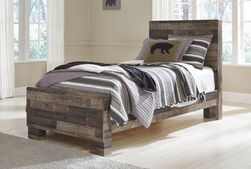 Derekson - Panel Bed Dark Gray Twin None by Benchcraft® | Bel Furniture