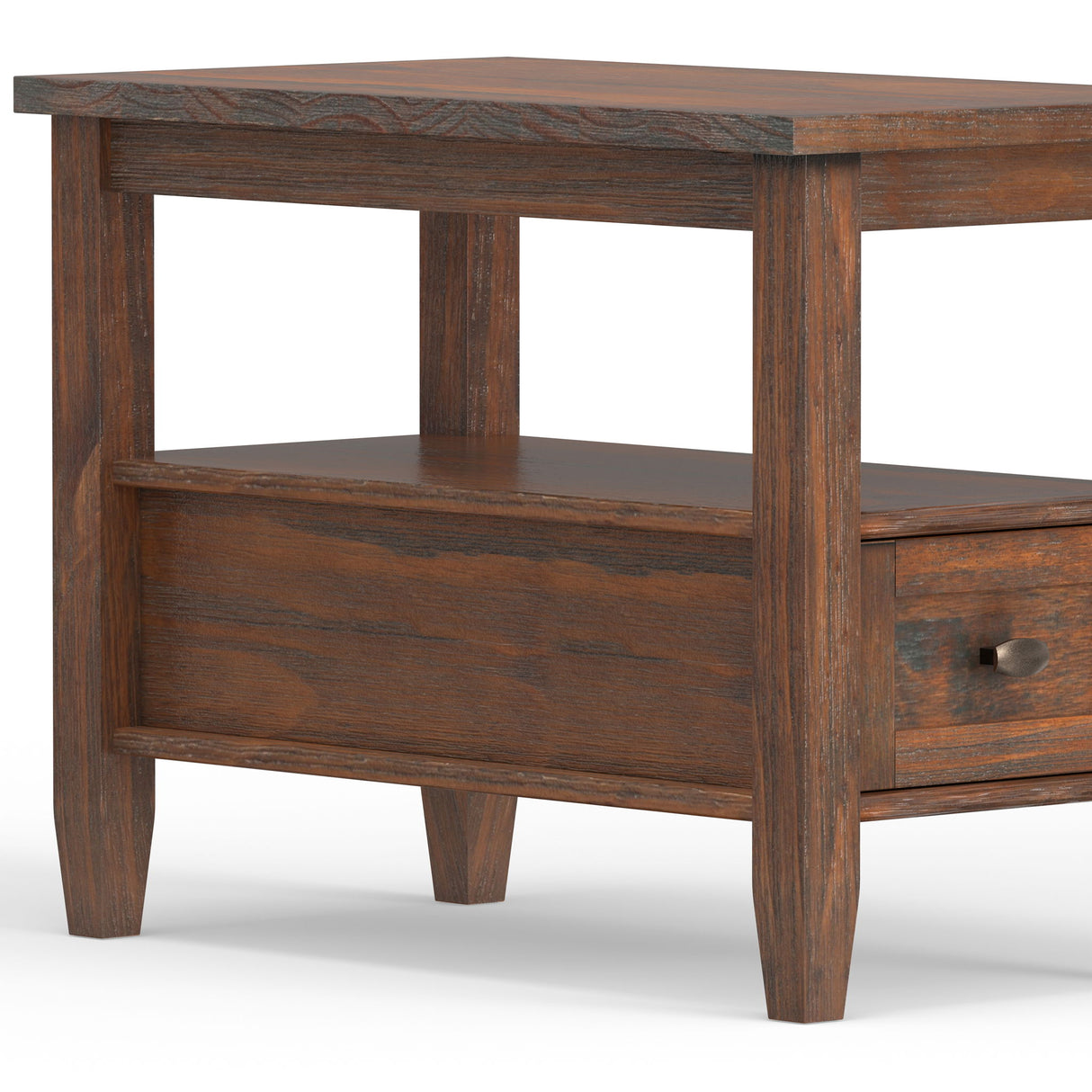 Warm Shaker - Narrow Side Table - Distressed Charcoal Brown by Simpli-Home | Bel Furniture