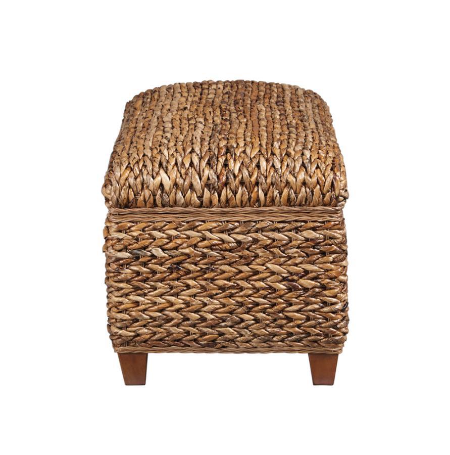 Laughton - Hand - Woven Banana Leaf Storage Trunk - Amber by CoasterEssence | Bel Furniture