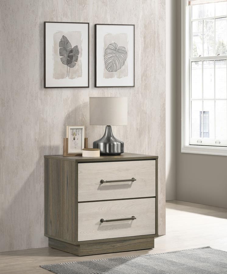 Fenwick - 2-Drawer Nightstand Bedside Table - Gray Oak by Coaster Fine Furniture | Bel Furniture