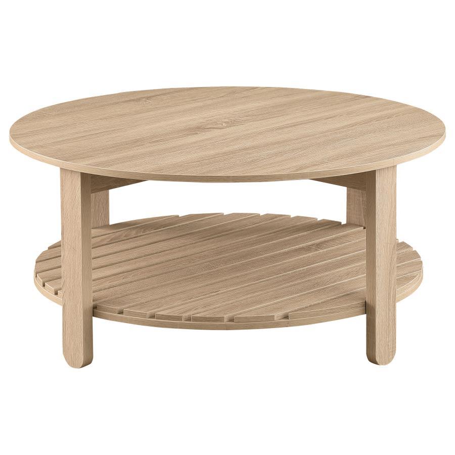 Fowler - 1 Shelf Round Engineered Wood Table by Coaster Fine Furniture | Bel Furniture