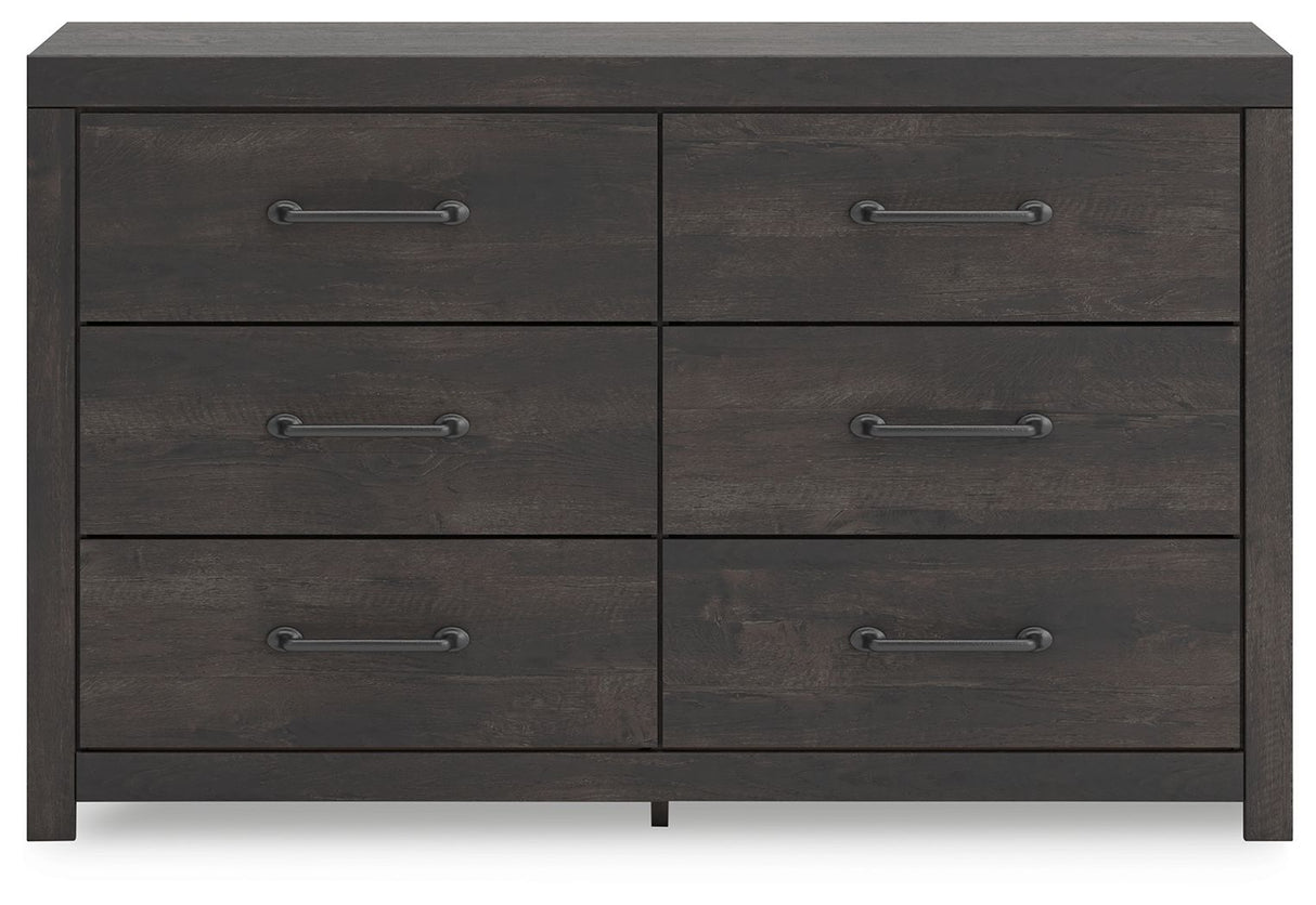 Hollivern - Dark Gray - Six Drawer Dresser by Signature Design by Ashley® | Bel Furniture