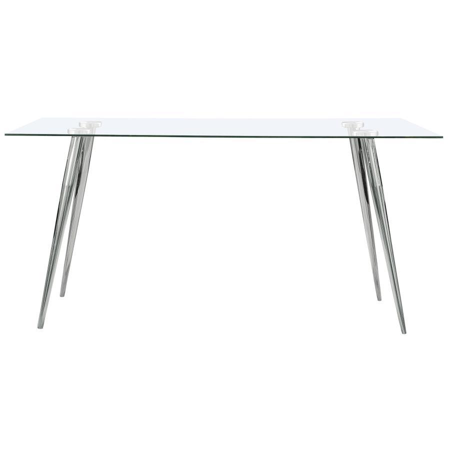 Gilman - Rectangular 64-inch Glass Top Dining Table by CoasterEssence | Bel Furniture
