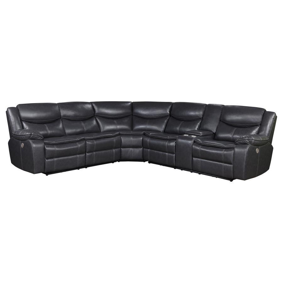 Sycamore - Upholstered Power Reclining Sectional Sofa Dark Gray by Coaster Fine Furniture | Bel Furniture