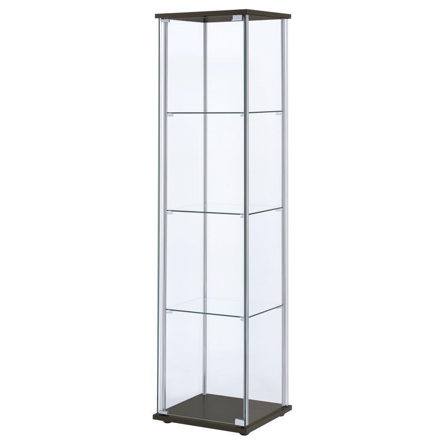 Bellatrix - 4-Shelf Clear Glass Curio Cabinet by CoasterEveryday | Bel Furniture