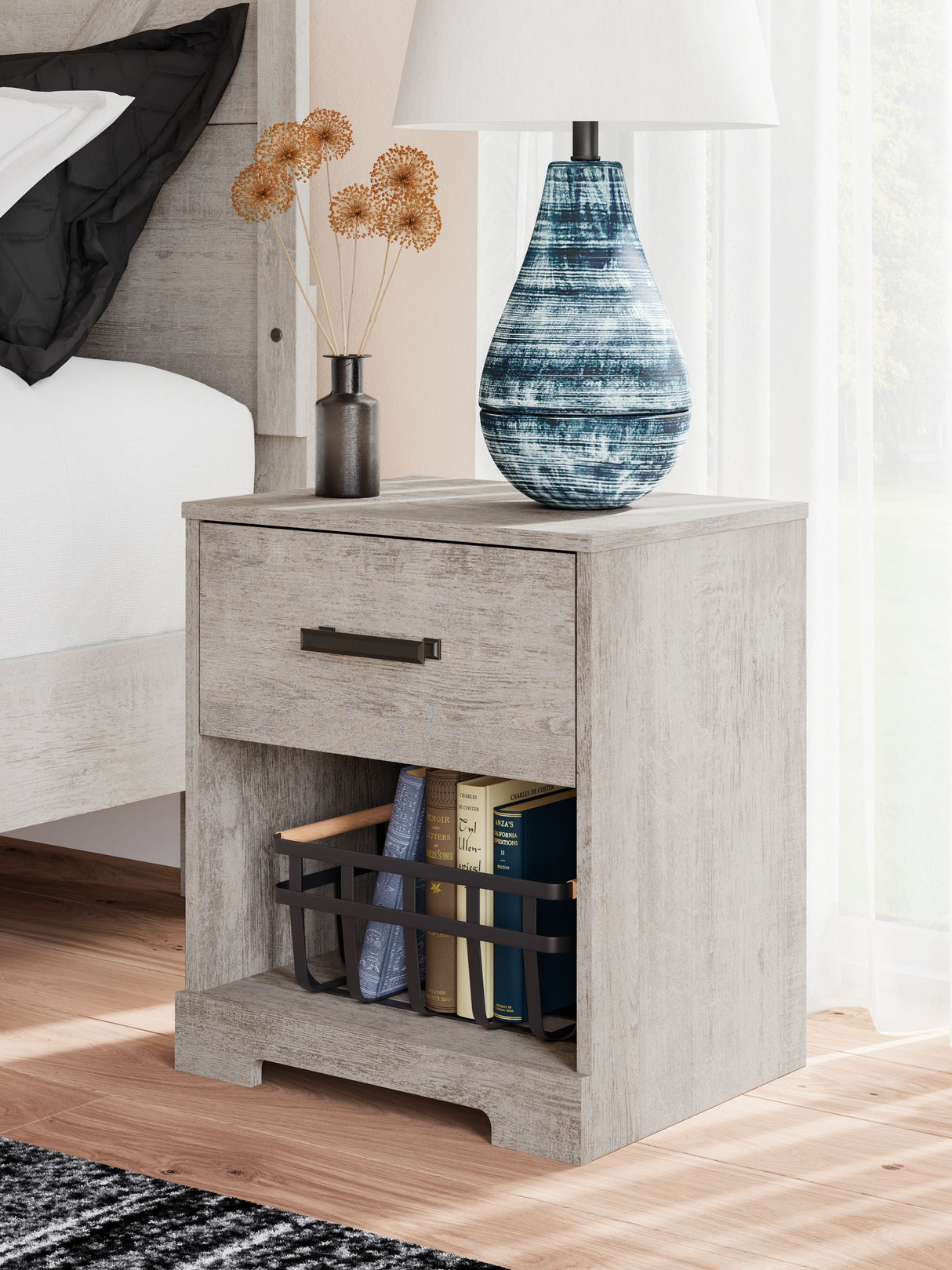 Shawburn - Whitewash - One Drawer Night Stand by Signature Design by Ashley® | Bel Furniture