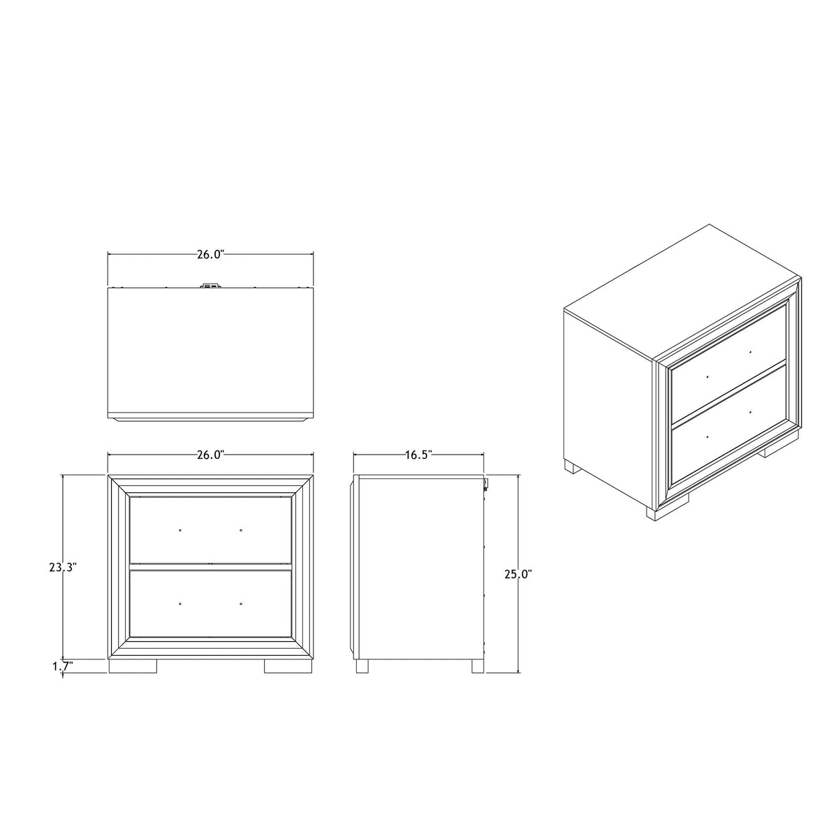 Adelaide - 5 Pieces With LED Set