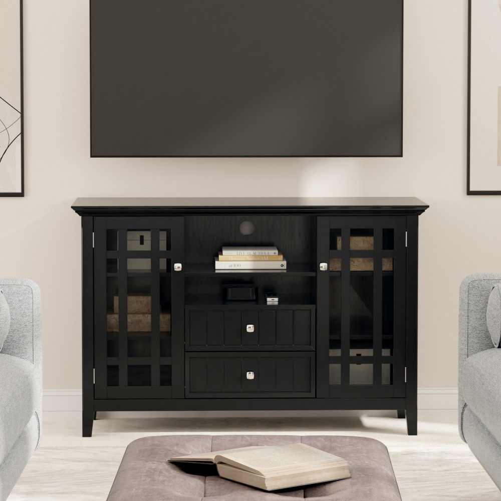 Bedford - Handcrafted Tall TV Media Stand by Simpli-Home | Bel Furniture