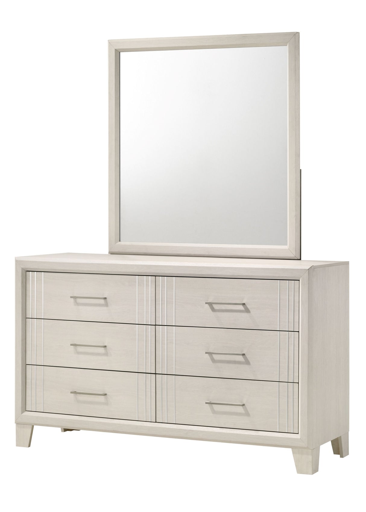 Charlie - Dresser & Mirror White by Crown Mark | Bel Furniture
