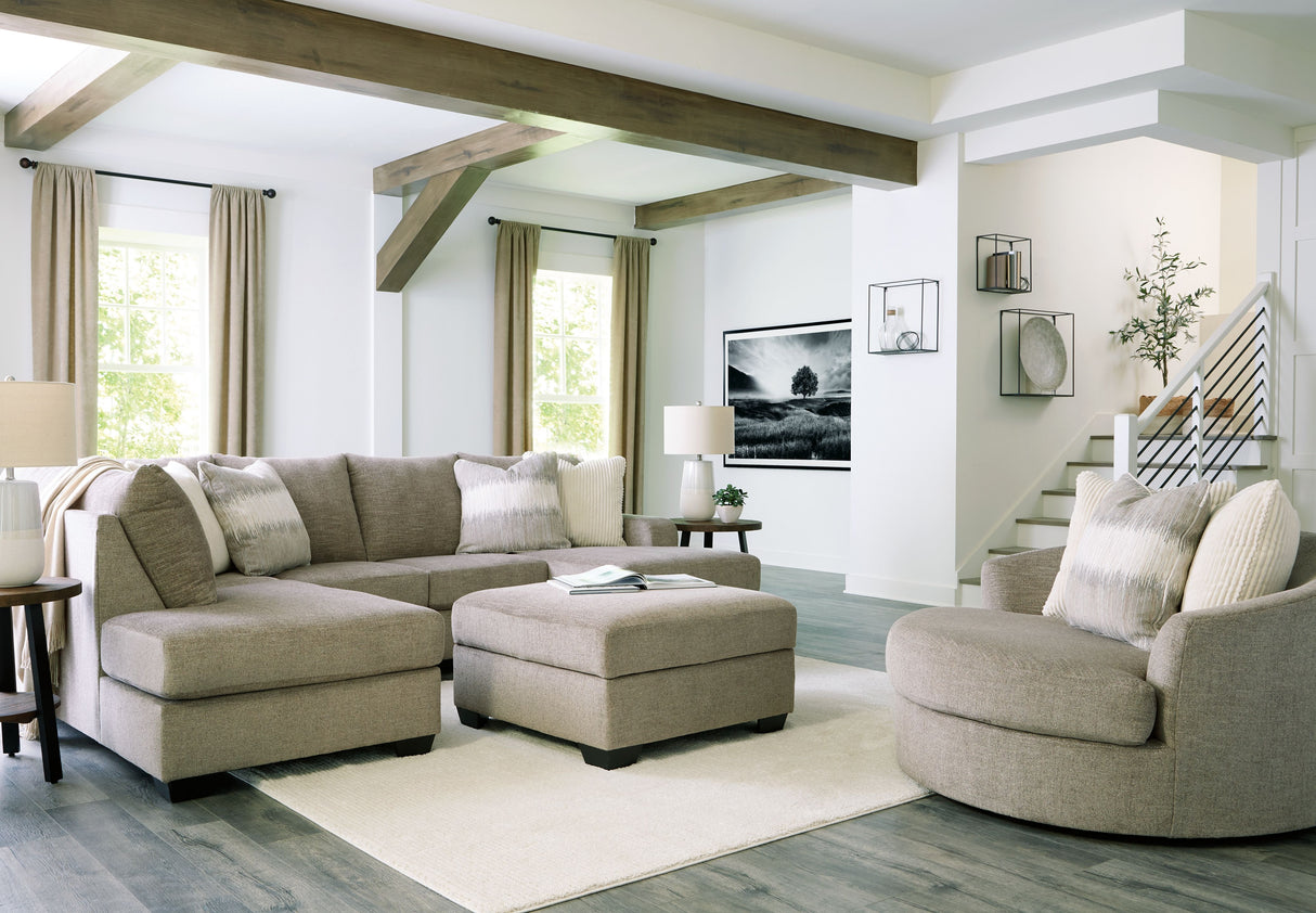Creswell - Sectional Set Beige 4 Pc. Sectional, Accent Chair, Ottoman by Signature Design by Ashley® | Bel Furniture