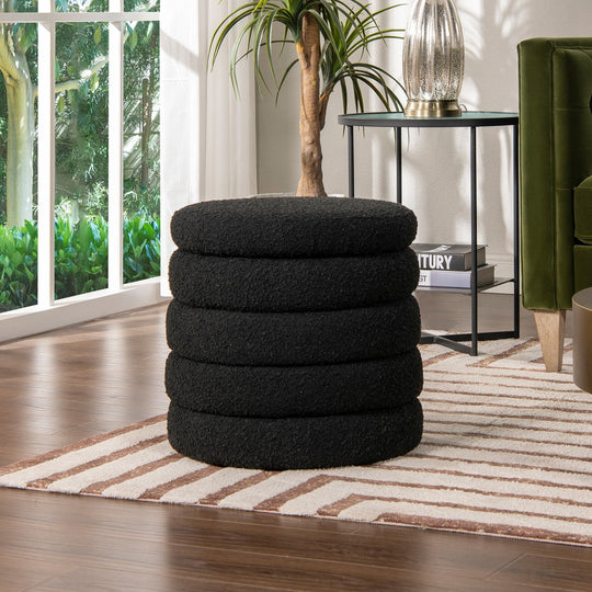 Fuji - Oversized Round Storage Ottoman by Jennifer Taylor Home | Bel Furniture