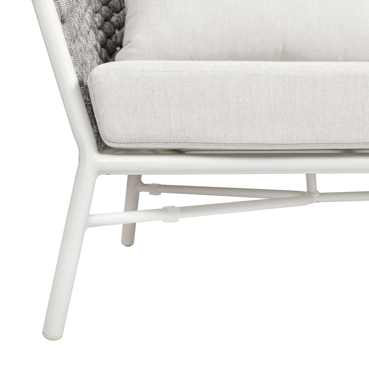 Rowan - Rope Barrel Back Patio Conversation Loveseat Sofa - Optic White by Jennifer Taylor Home | Bel Furniture