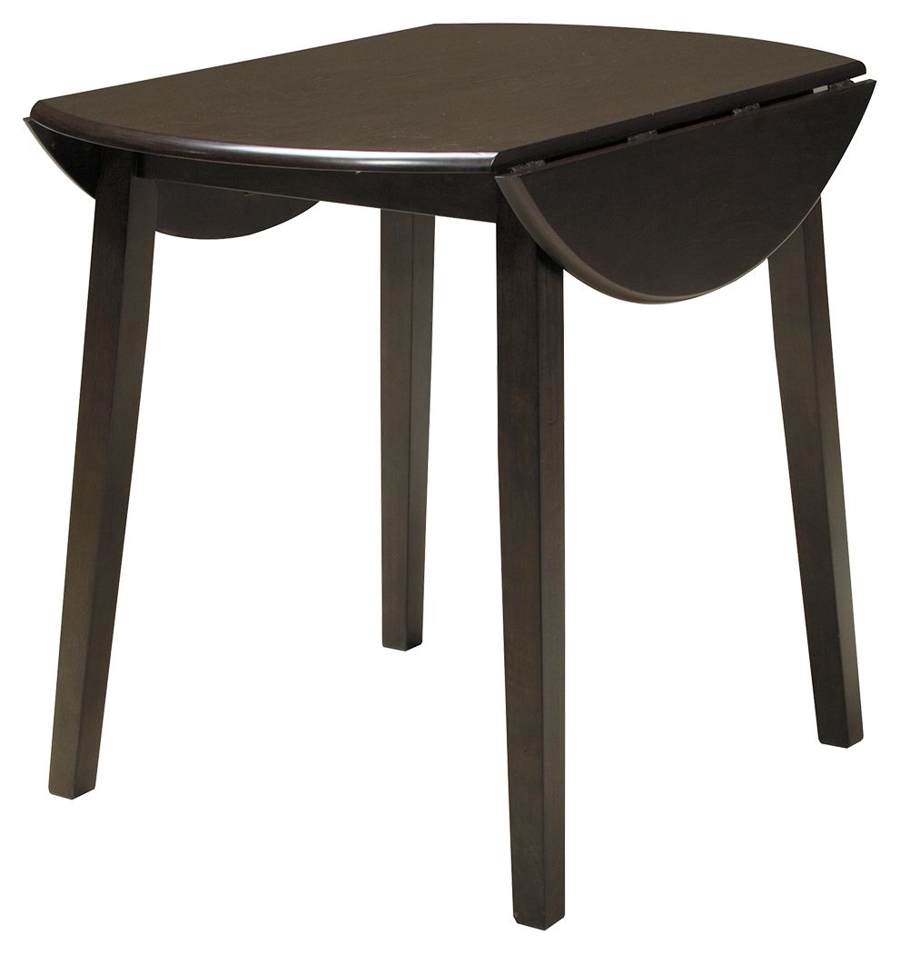 Hammis - Dark Brown - Round DRM Drop Leaf Table by Signature Design by Ashley® | Bel Furniture