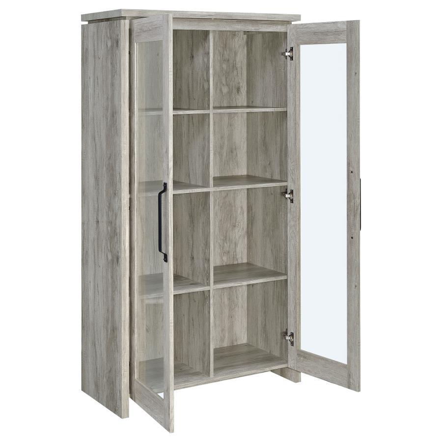 Alejo - 2 Door Engineered Wood Tall Cabinet - Gray Driftwood by CoasterEssence | Bel Furniture