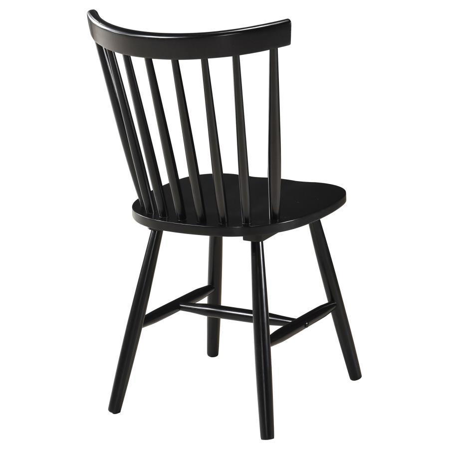 Hollyoak - Windsor Wood Dining Side Chair (Set of 2) - Black by Coaster Fine Furniture | Bel Furniture