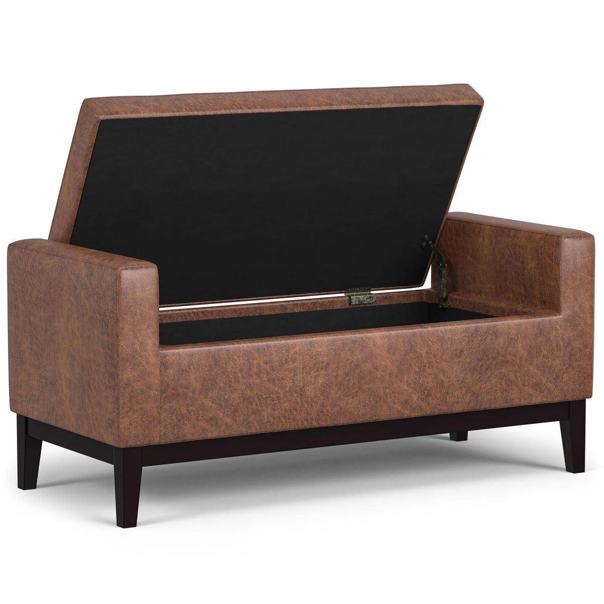 Amber - Rectangular Storage Ottoman - Brown by Simpli-Home | Bel Furniture
