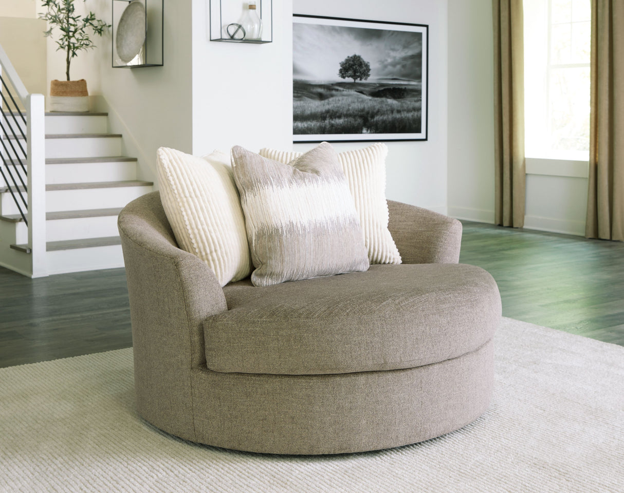 Creswell - Stone - Oversized Swivel Accent Chair by Signature Design by Ashley® | Bel Furniture