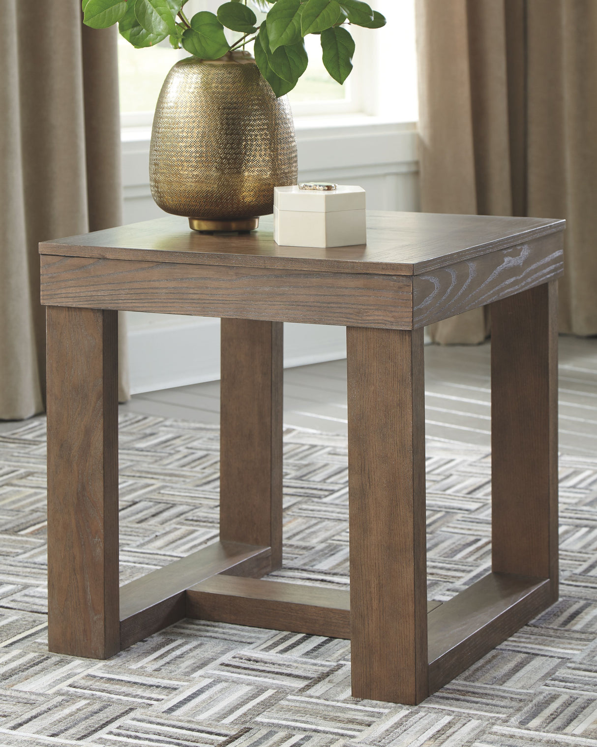 Cariton - Gray - Square End Table by Signature Design by Ashley® | Bel Furniture