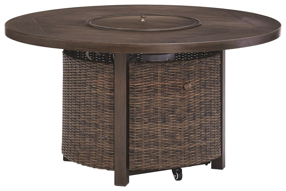 Paradise Trail - Medium Brown - Round Fire Pit Table by Signature Design by Ashley® | Bel Furniture