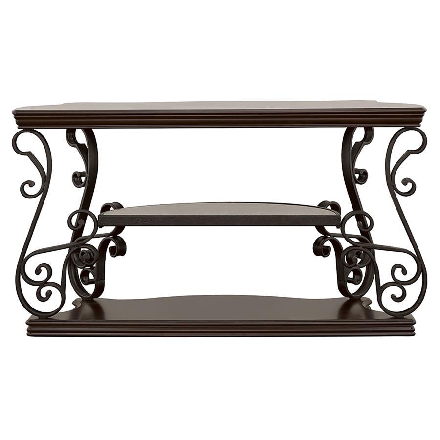 Laney - Scrollwork Entryway Sofa Console Table - Deep Merlot by CoasterEssence | Bel Furniture