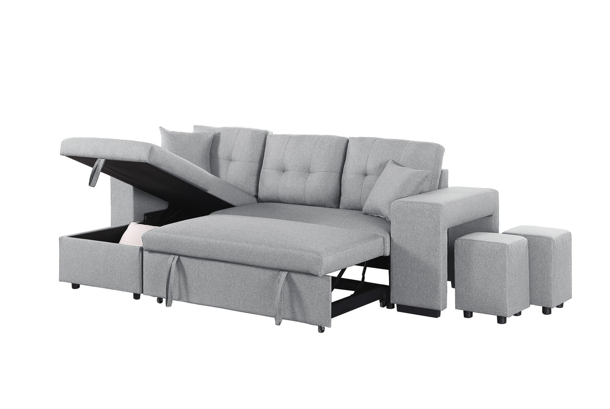 Daniel - Upholstered Reversible Sectional With Pull Out Loveseat by Cynthia's Furniture | Bel Furniture
