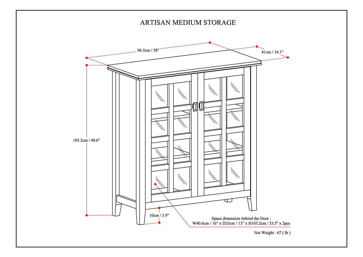 Artisan - Handcrafted Medium Storage Cabinet by Simpli-Home | Bel Furniture