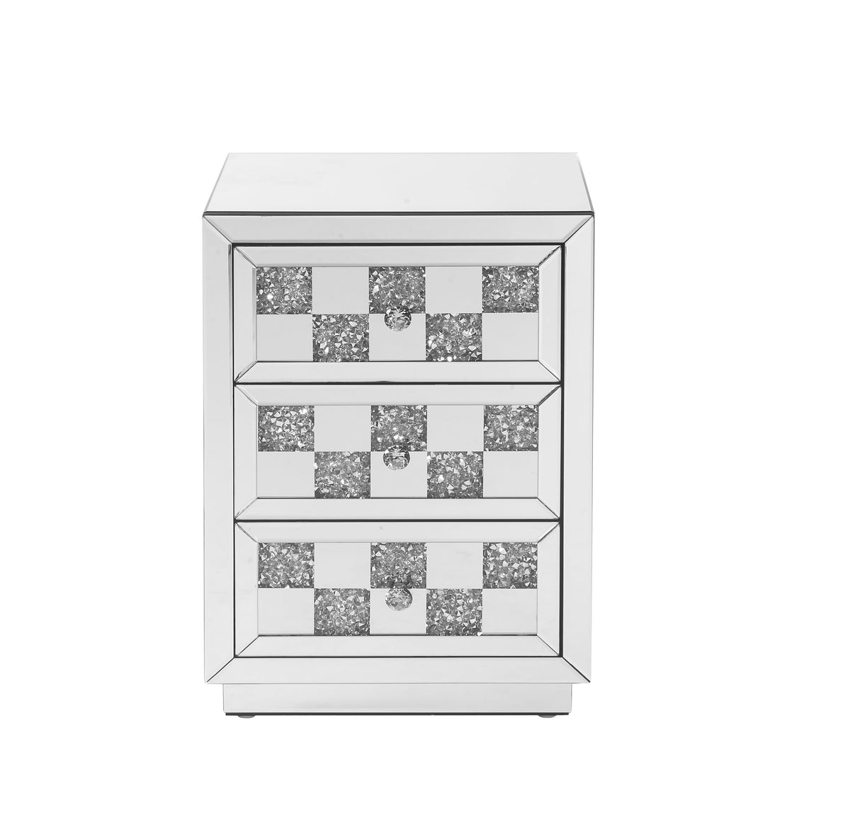 Noralie - Mirrored Faux Diamonds Accent Table - Silver by Urban Nest | Bel Furniture