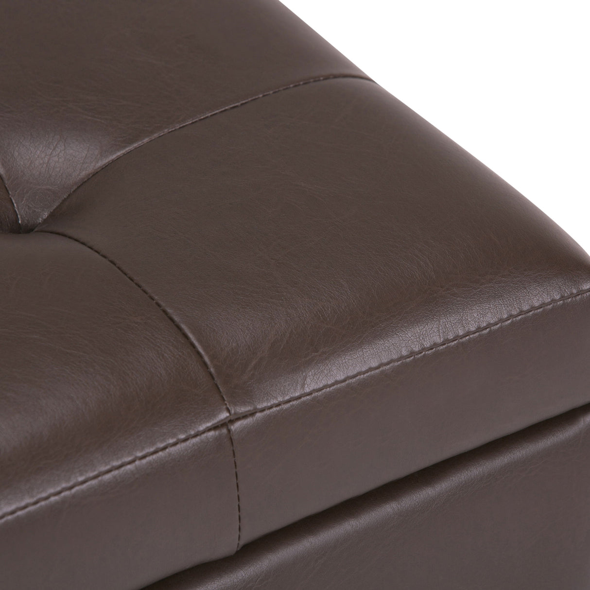 Cosmopolitan - Storage Ottoman - Chocolate Brown by Simpli-Home | Bel Furniture