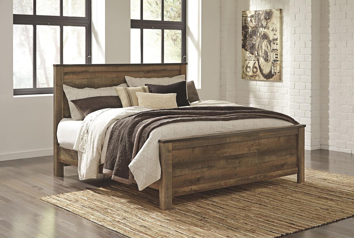 Trinell - Panel Bed Dark Brown King None by Signature Design by Ashley® | Bel Furniture