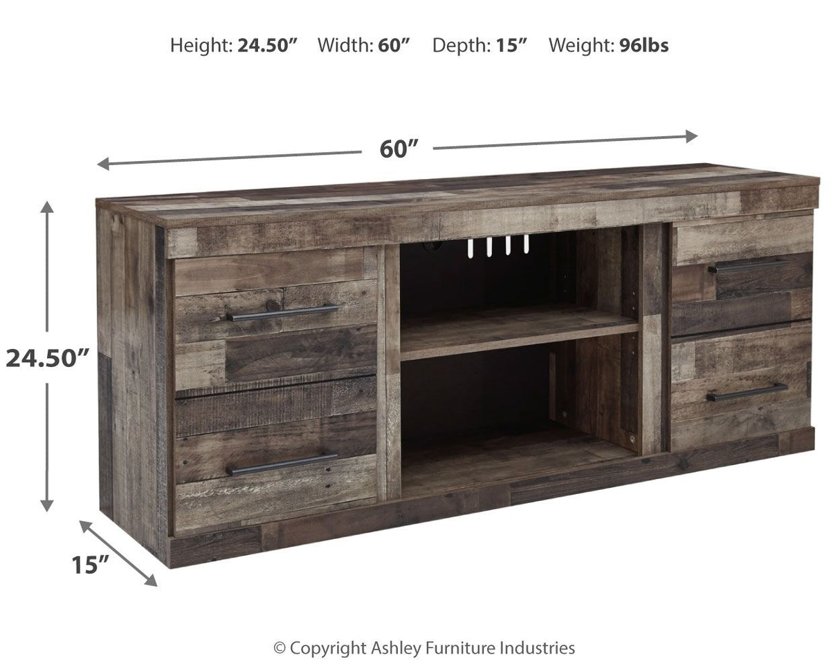 Derekson - Multi Gray - LG TV Stand w/Fireplace Option by Signature Design by Ashley® | Bel Furniture