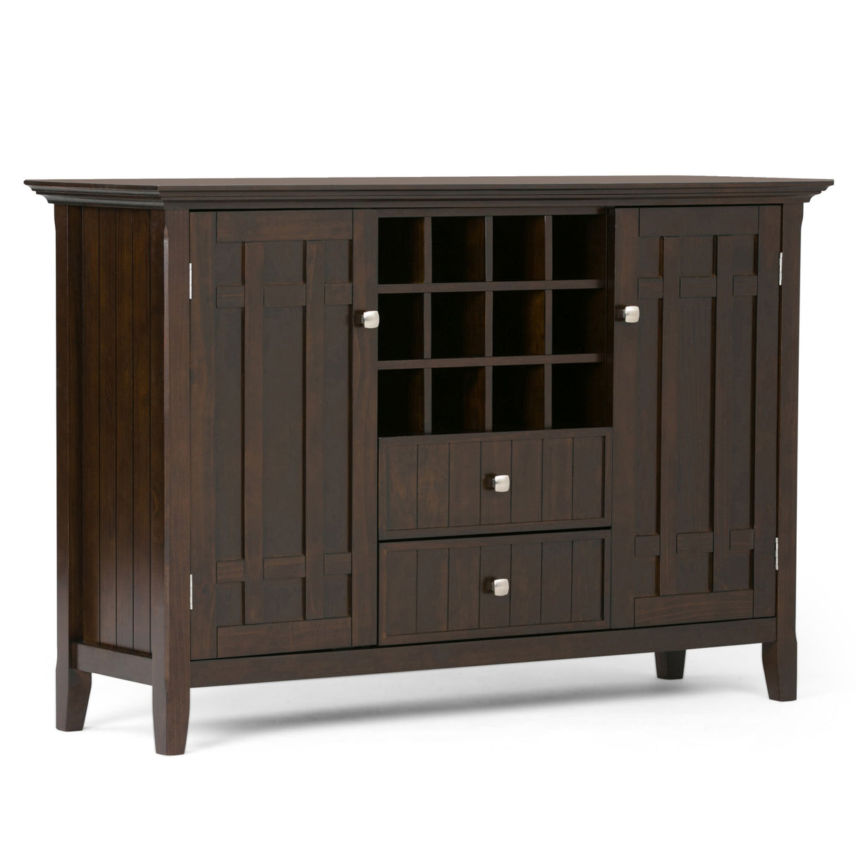 Bedford - Sideboard Buffet And Wine Rack Dark Brown by Simpli-Home | Bel Furniture