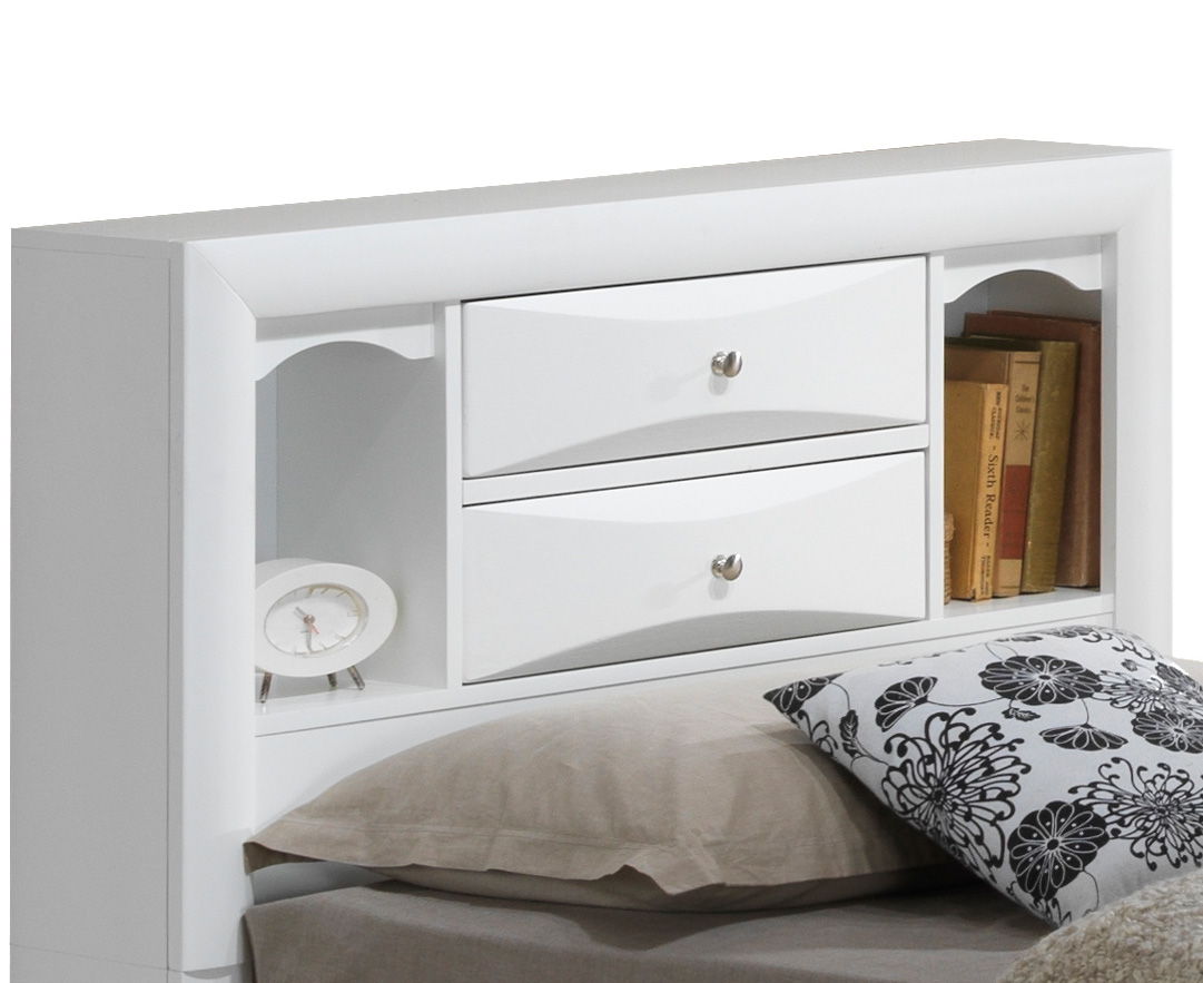 Modern Design Storage Bed With Bookcase Headboard