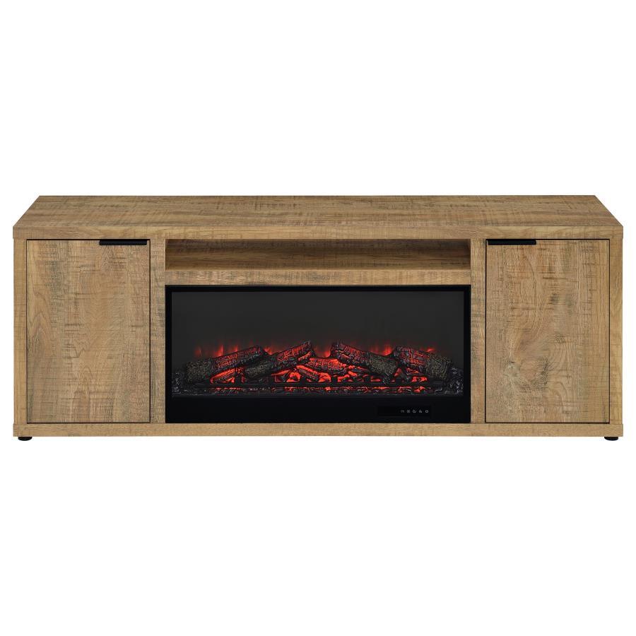 Fuller - 60" 2-Door TV Stand Fireplace Media Console - Mango