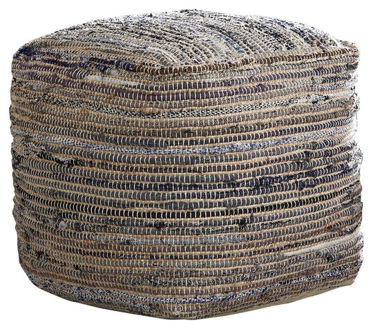 Absalom - Denim - Pouf by Signature Design by Ashley® | Bel Furniture