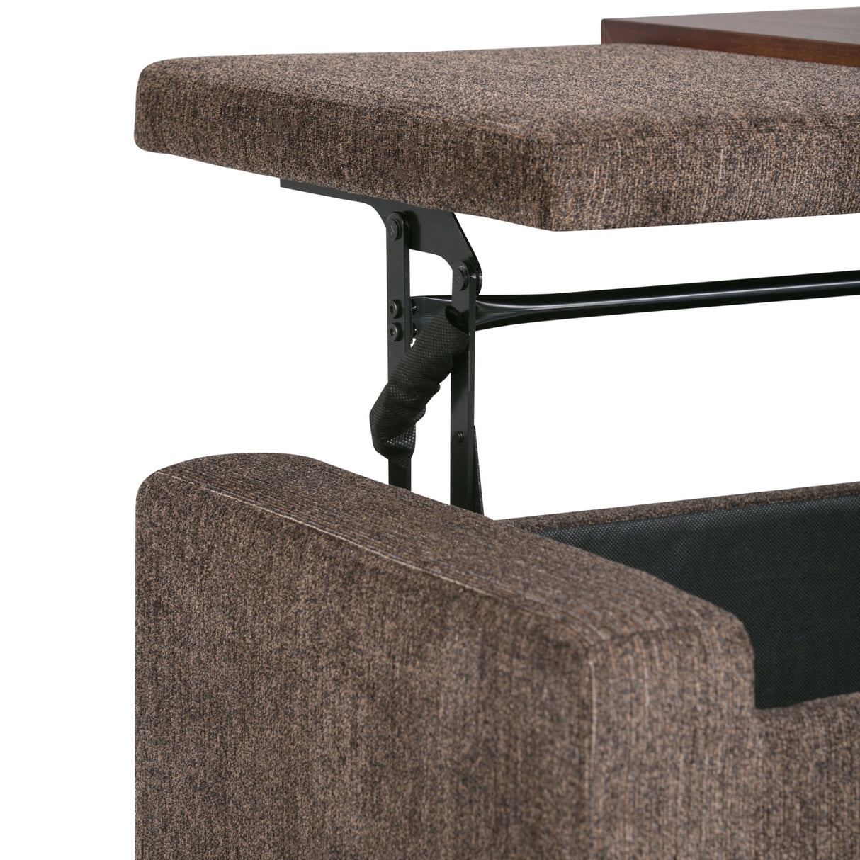 Bretton - Lift Top Storage Ottoman - Deep Umber Brown by Simpli-Home | Bel Furniture
