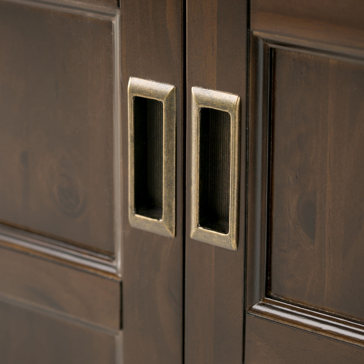 Burlington - Handcrafted Low Storage Cabinet by Simpli-Home | Bel Furniture