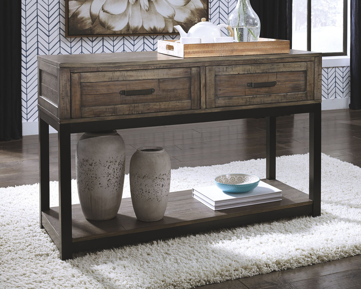 Johurst - Grayish Brown - Sofa Table by Signature Design by Ashley® | Bel Furniture