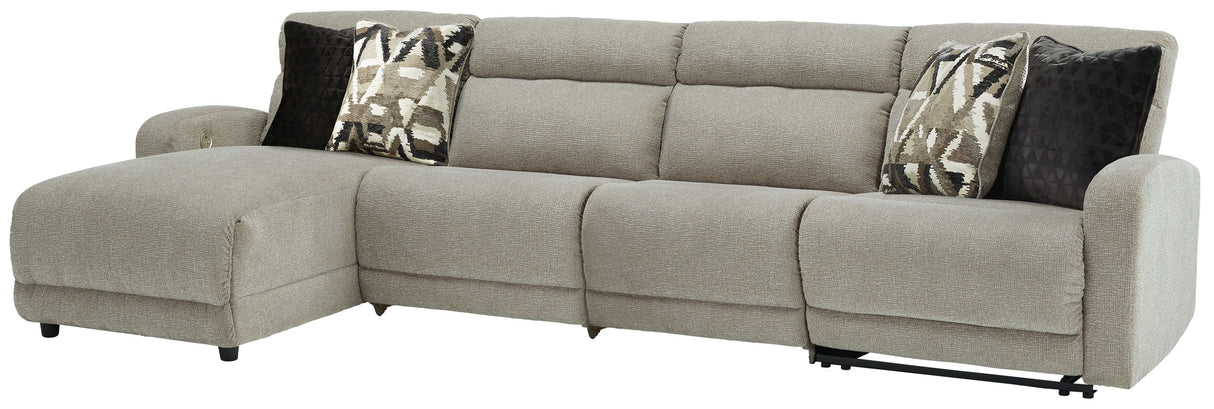Colleyville - Power Reclining Sectional Beige 4 Pc. Power Reclining Sectional With LAF Press Back Power Chaise by Signature Design by Ashley® | Bel Furniture