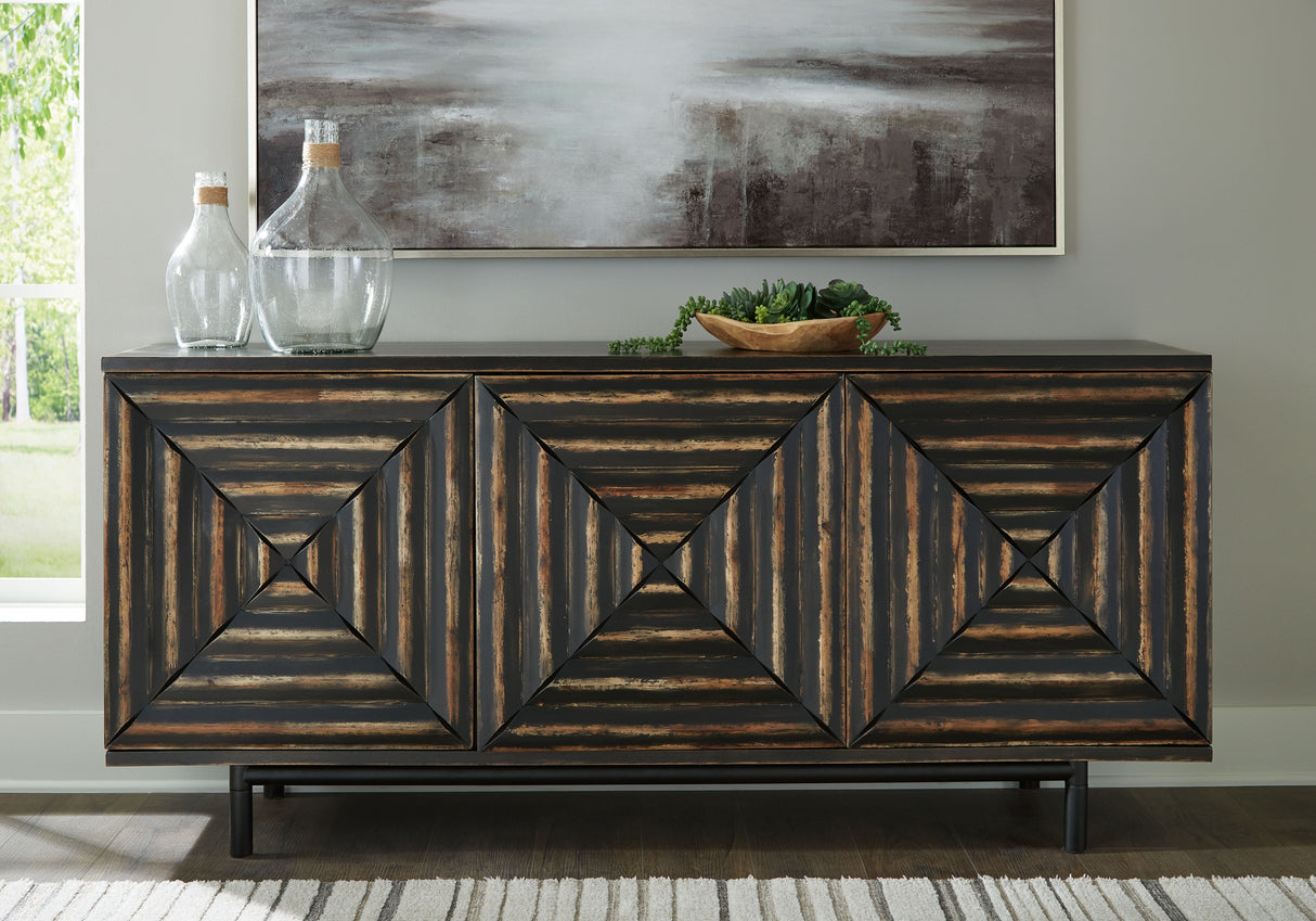 Fair Ridge - Distressed Black - Accent Cabinet by Signature Design by Ashley® | Bel Furniture