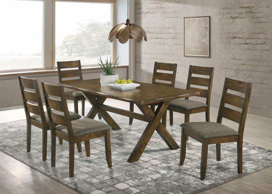 Alston - Rectangular Dining Table Set Dark Brown 7 Pc. Table, 6 Chairs by CoasterEveryday | Bel Furniture