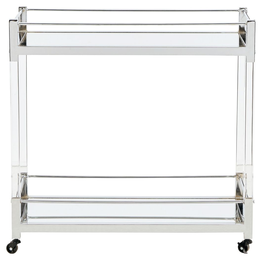 Chaseton - Clear / Silver Finish - Bar Cart by Signature Design by Ashley® | Bel Furniture