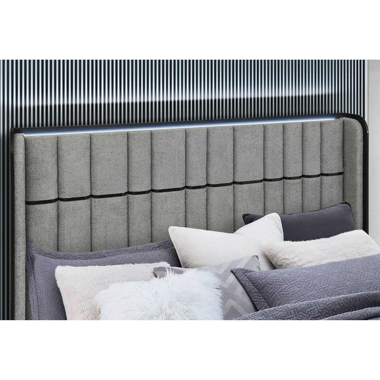 Isaiah - Bed With TV Lift-LED Speakers And Fireplace